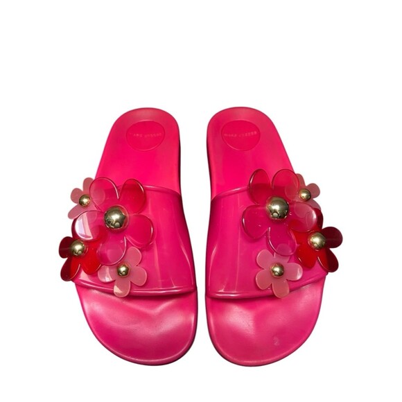 Marc Jacobs Shoes - Marc Jacobs Daisy Aqua Slides Pink Fuchsia Floral Jelly Sandals Flower US 8